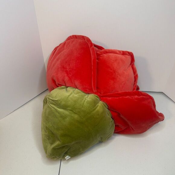 Rose Design Floral Luxe Velvet Large Pillow Decor - Picture 4 of 5